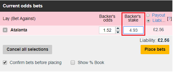 matched betting lay odds